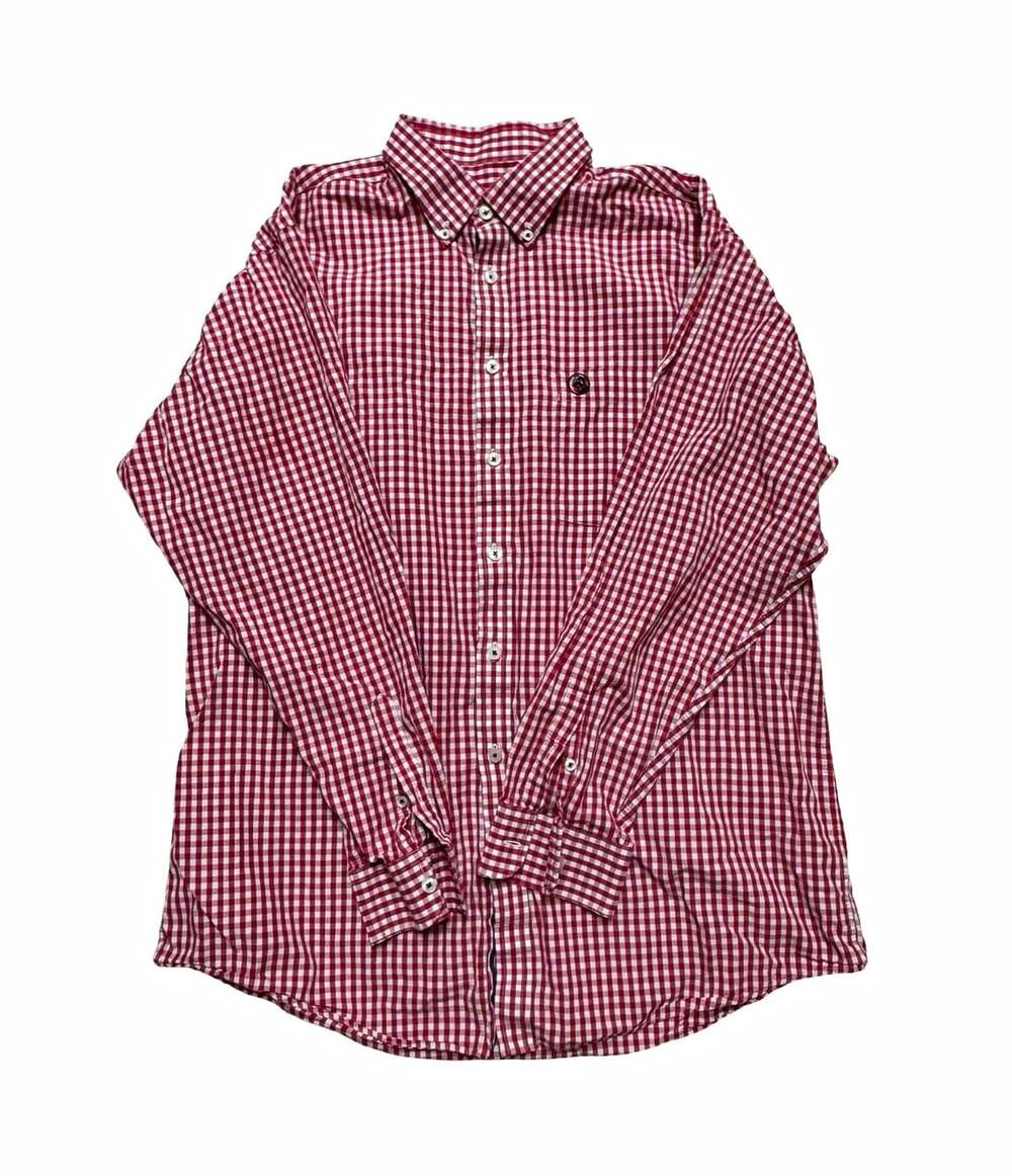 Southern Proper Men’s L Red White Gingham Check Button Down Shirt 100% Cotton
